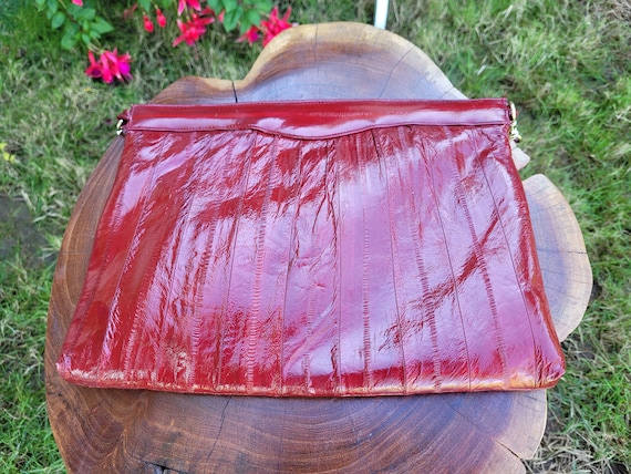 Vintage Oxblood Eel Skin Purse - image 2