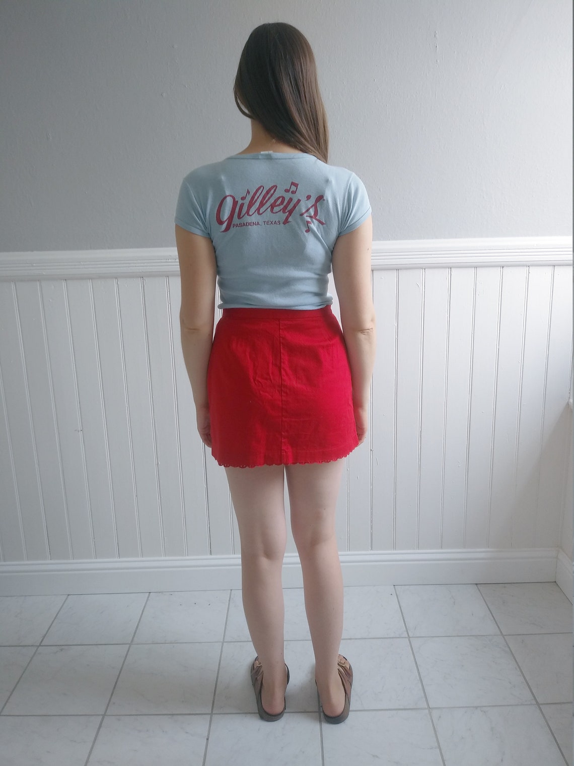 Cute red miniskirt with bows / top shop Etsy