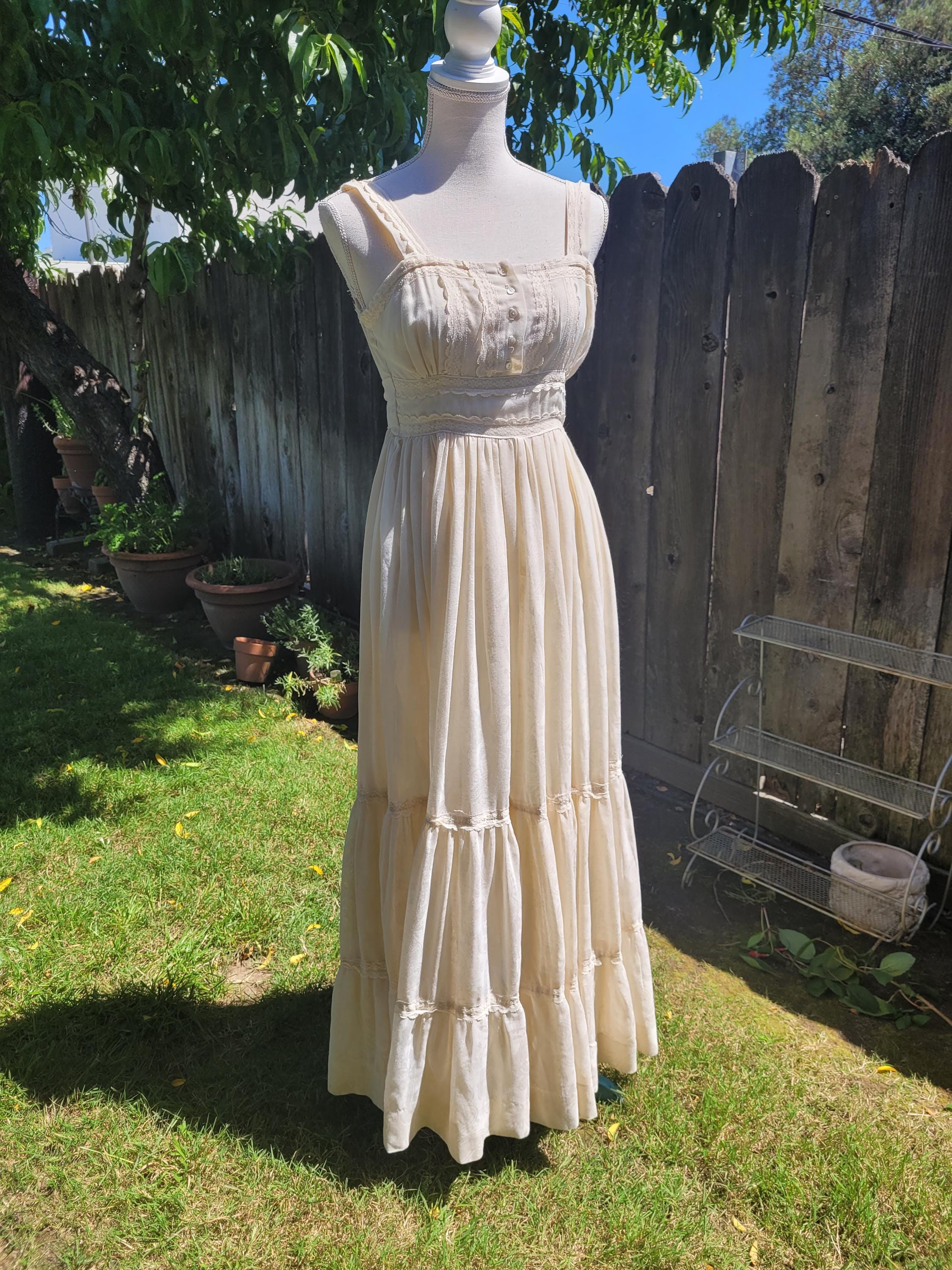 Beige Peasant Dress - Etsy