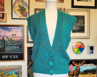 Vintage 80's Oversize Knit Sweater Vest