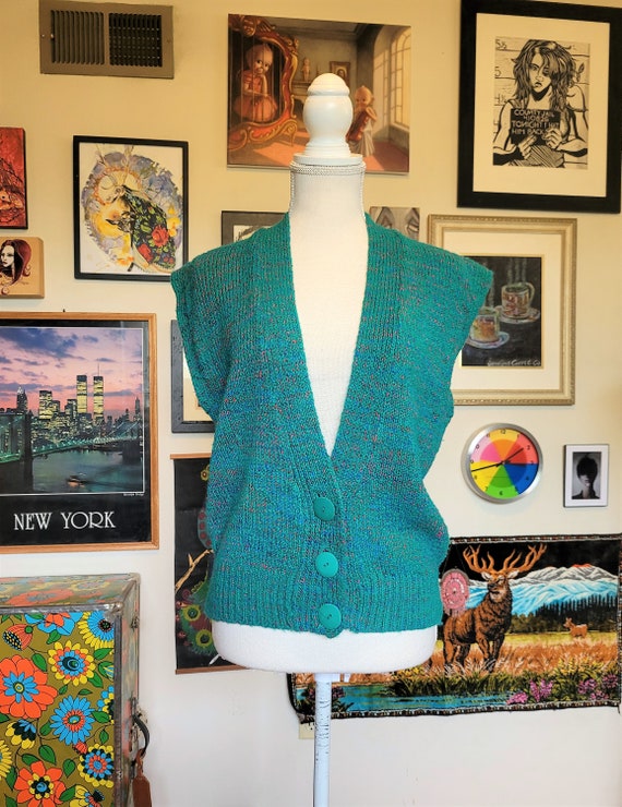 Vintage 80's Oversize Knit Sweater Vest