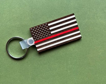 Thin Line Keychain USA FLAG | Thin Red Line | Thin Blue Line