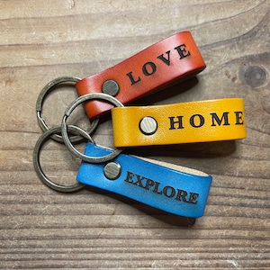 Leather Keychain Colored Personalized