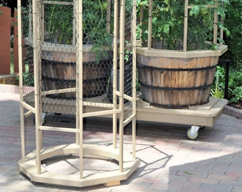 PLANS for the DIYer! Half Barrel Tomato Cage Topper