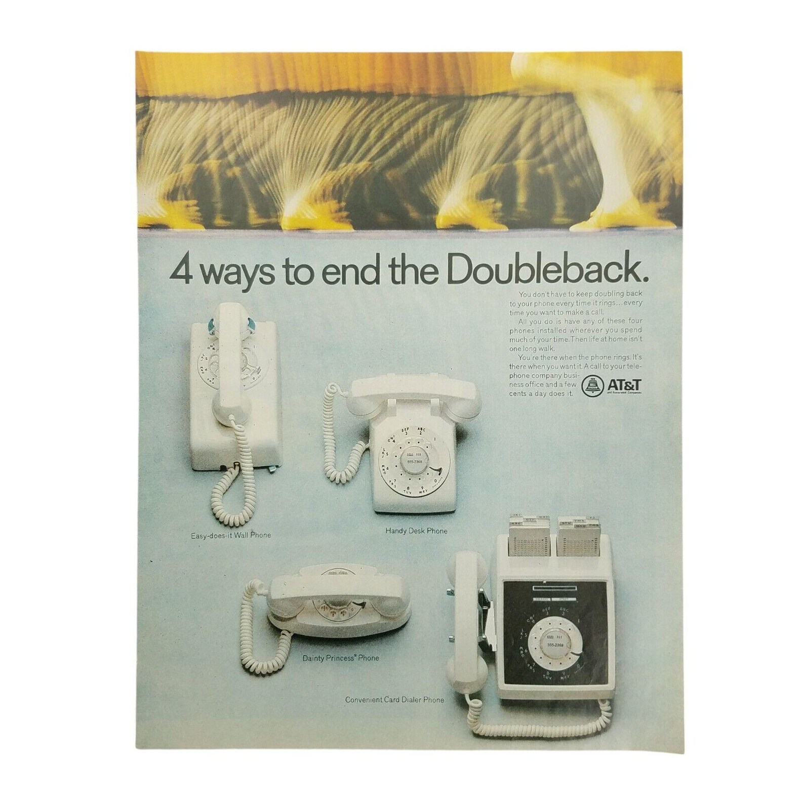 1968 AT&T Telephone Vintage Print Ad 4 Ways to End the Doubleback Extra ...