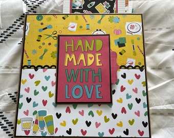 Hand Made with Love Trifold album and comes with 4 cards.