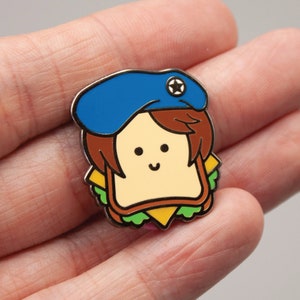 Resident Evil Jill Sandwich Hard Enamel Pin | High Quality Cute Kawaii Horror Collectible | Cheap Nerdy Gaming Gift