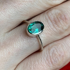 Natural Emerald 925 sterling silver handmade womens mens ring green gemstone statement promise ring christmas gift for her