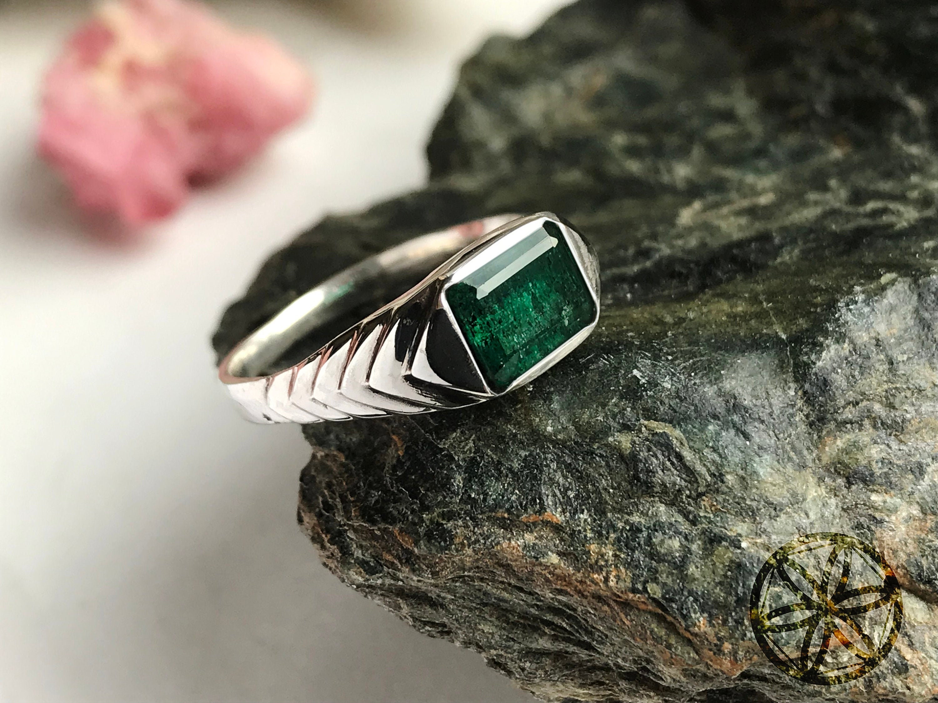 Natural VS Emerald 925 sterling silver handmade ring green | Etsy