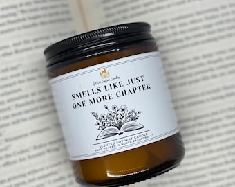 Vela de cera de soja "Huele a un capítulo más": regalo personalizable para lectores
