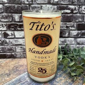 Upcycled Liquor Bottle Candle