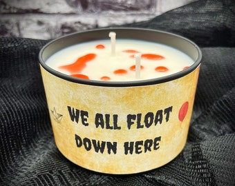 Vela de Halloween de cera de soja We All Float - It - Negro mate