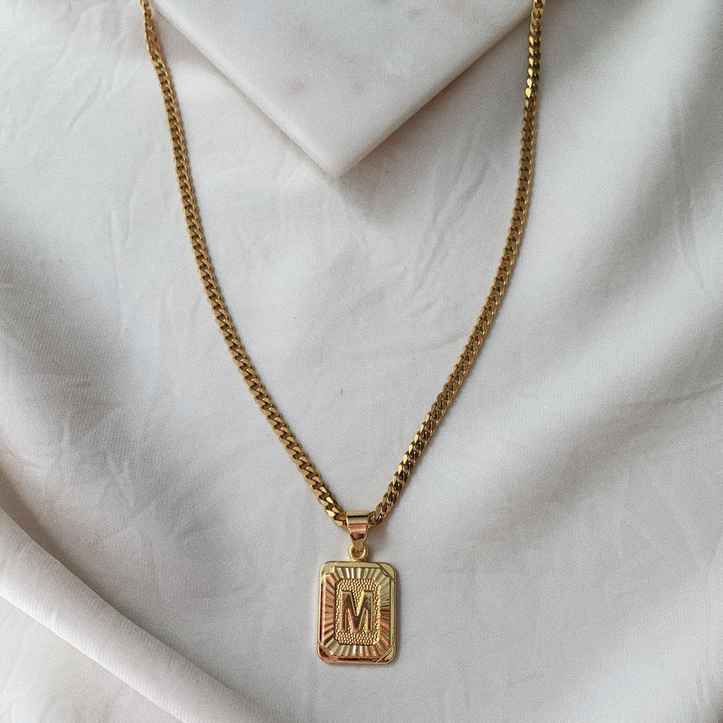 Antique Look Initial Necklace | Etsy 