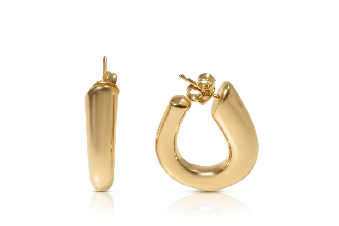 Solana Small Chunky Gold Hoops main image 1
