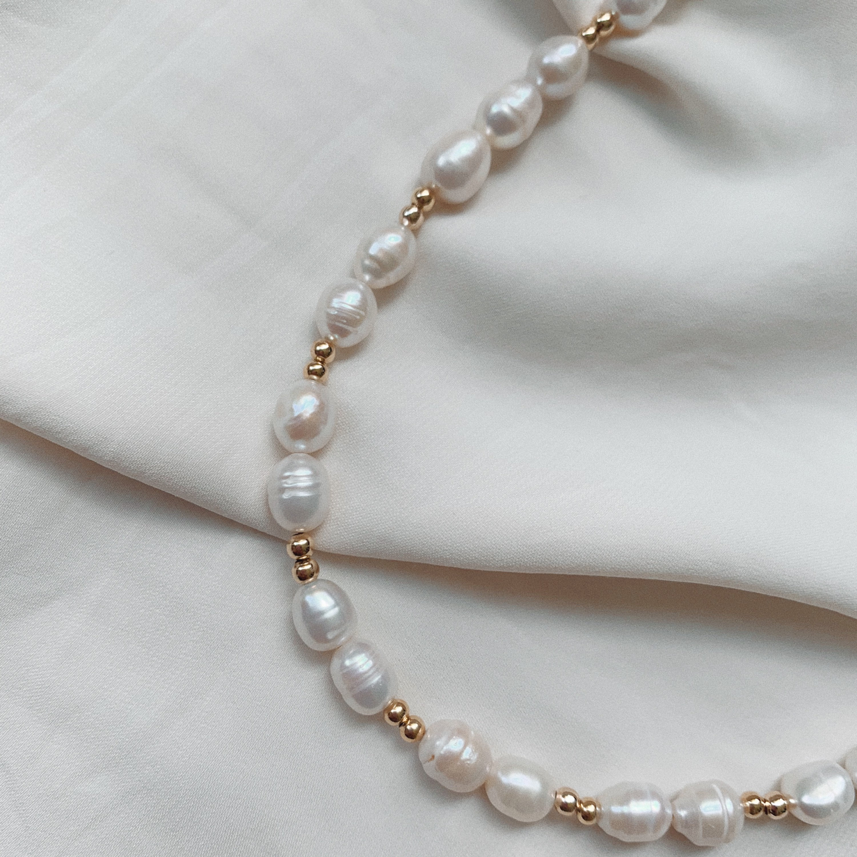 Pearl and Gold Bead Necklace Etsy UK