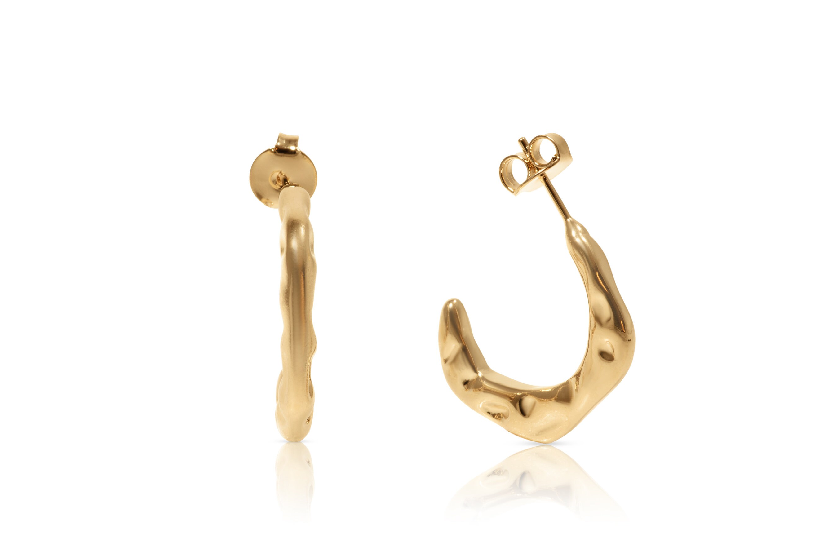 Gold 18k Gold Filled Earring, Textured Earring, Abstract Jewelry