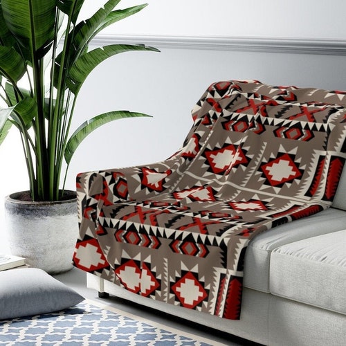Native American Sherpa Fleece orders Blanket | Navajo Native American Throw Blanket