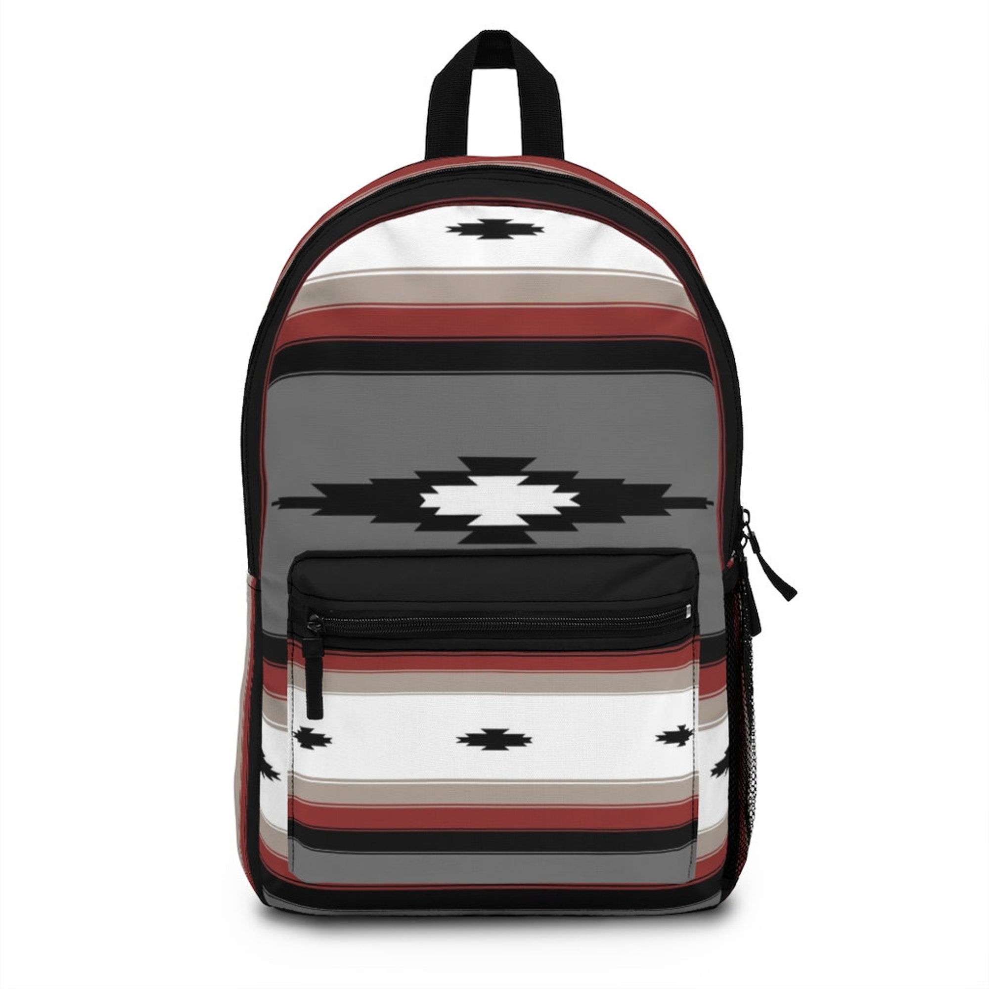 Native American Patterned Black Backpack