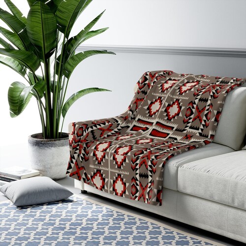 Native American Sherpa Fleece orders Blanket | Navajo Native American Throw Blanket