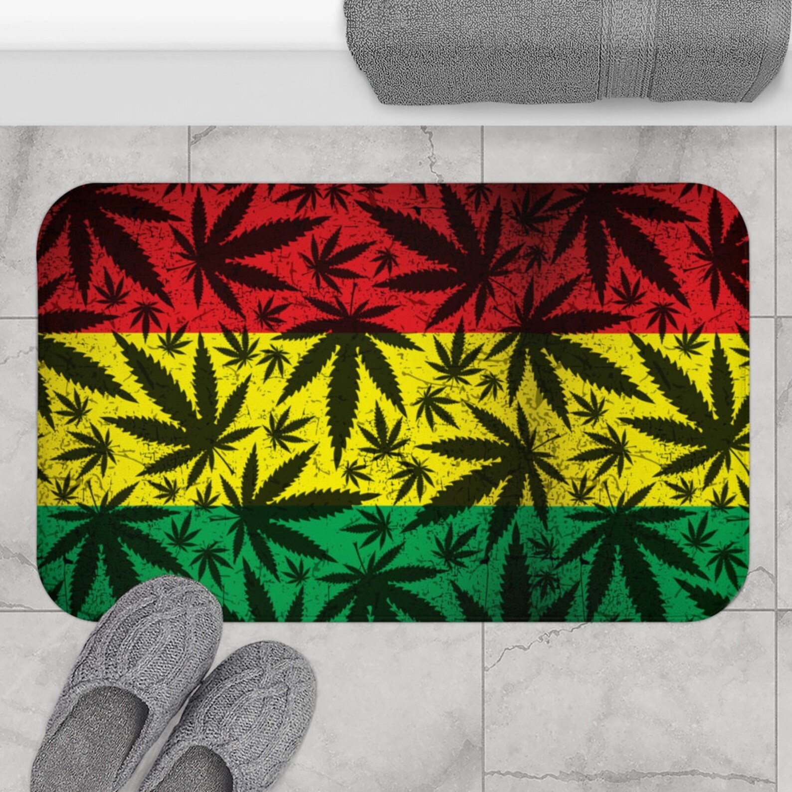 Marijuana Designed Bath Mat Mary Jane Bathroom Floor mat Etsy