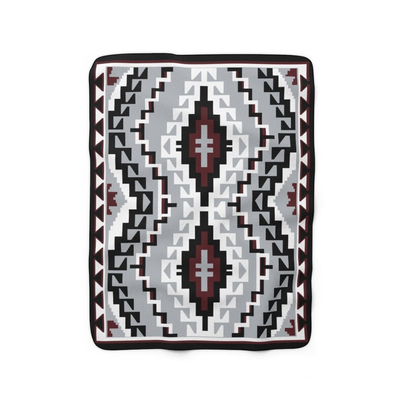 Native American Sherpa Fleece Blanket Navajo Native American Etsy
