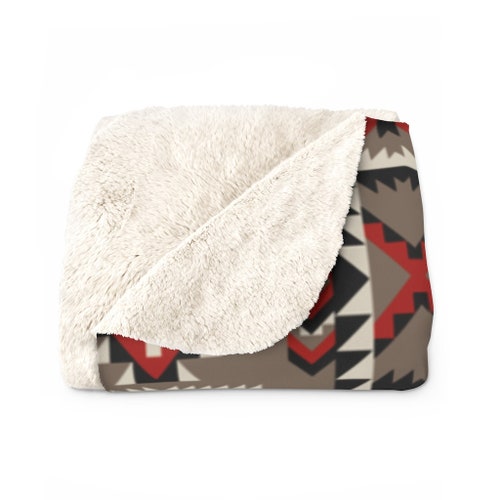 Native American Sherpa Fleece orders Blanket | Navajo Native American Throw Blanket