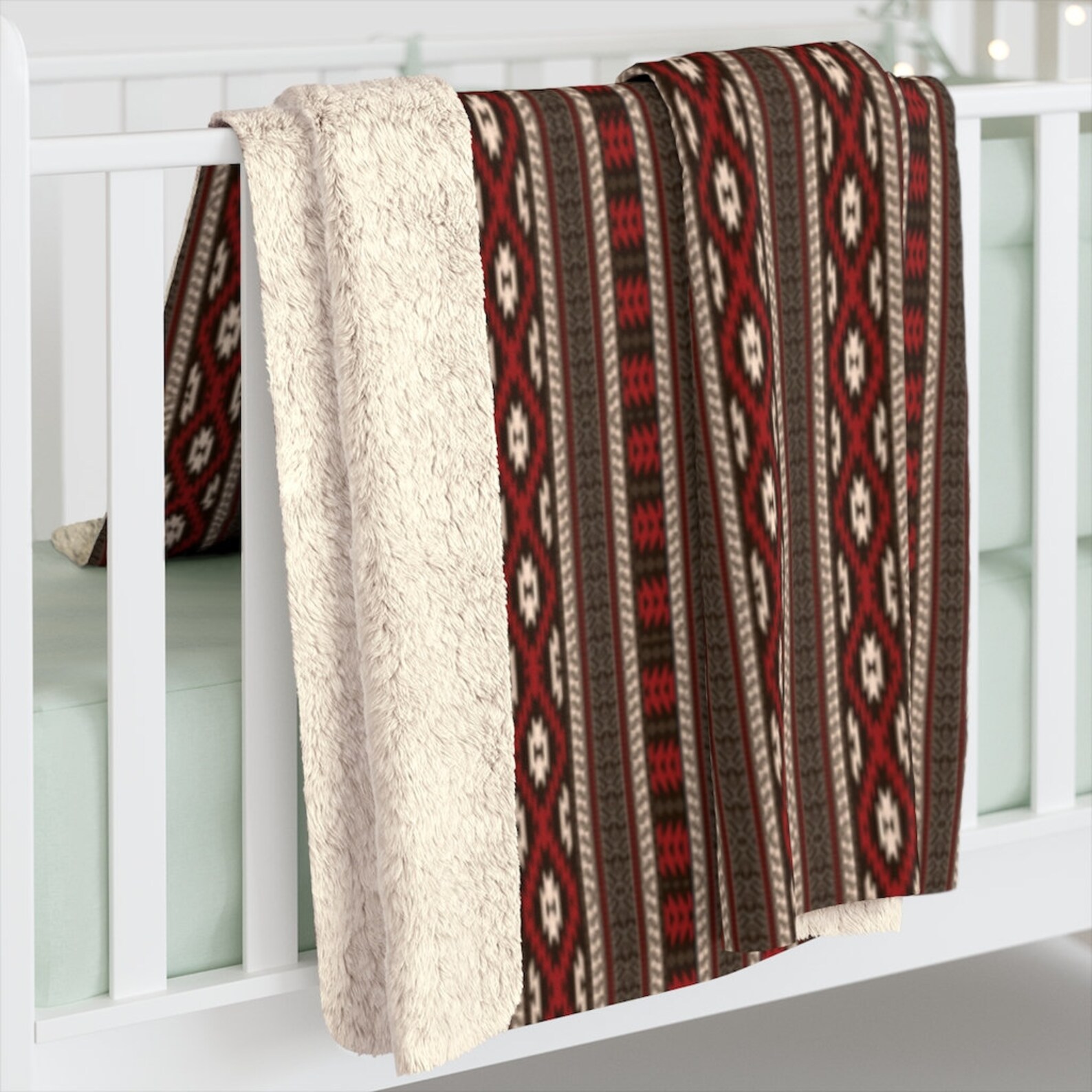 Native American Sherpa Fleece Blanket Christmas Throw Etsy