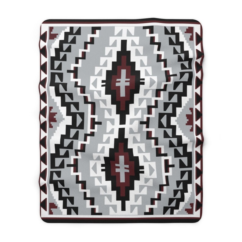 Native American Sherpa Fleece Blanket Navajo Native American Etsy