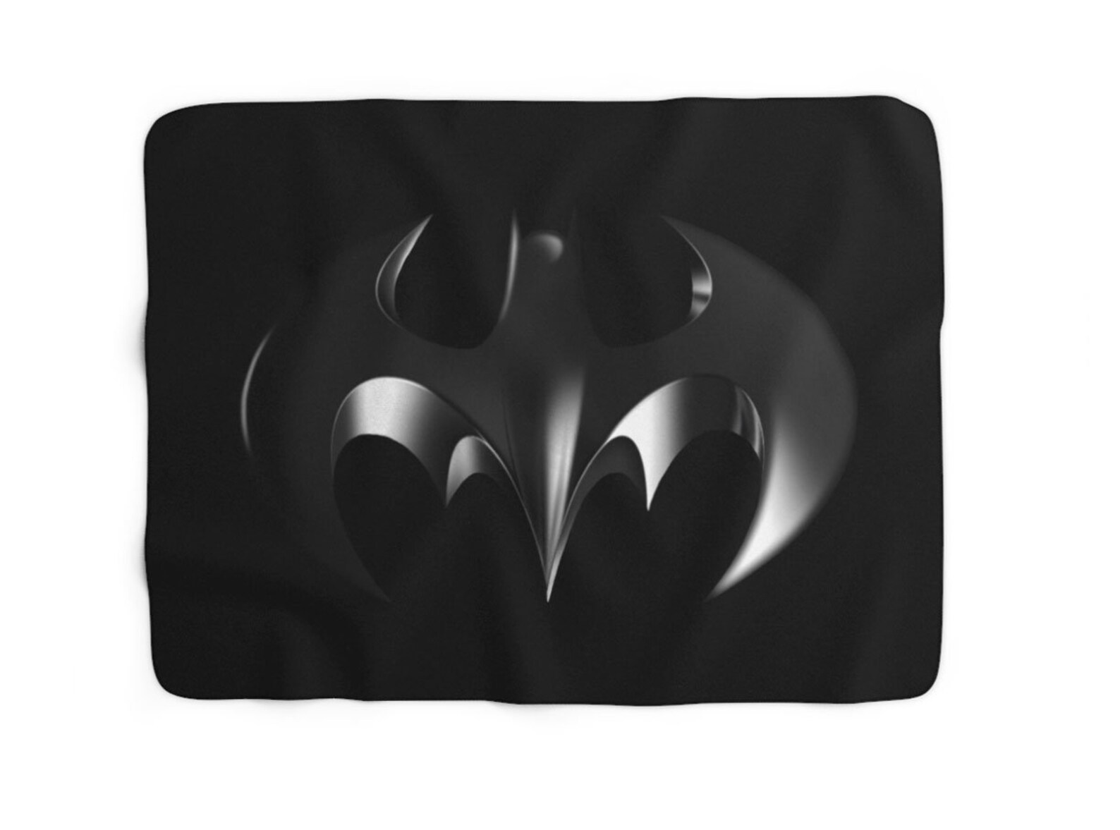 Black Metal Batman Logo Sherpa Fleece Blanket Batman Etsy