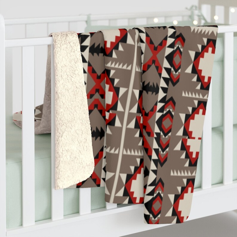 Native American Sherpa Fleece Blanket Navajo Native American Etsy