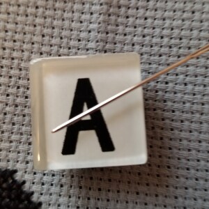 Glass Tile Letter Needle Minder