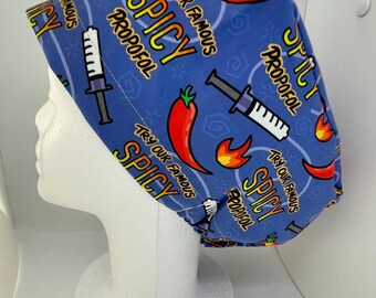 Euro style adjustable scrub hat featuring Spicy Propofol (shorter version)