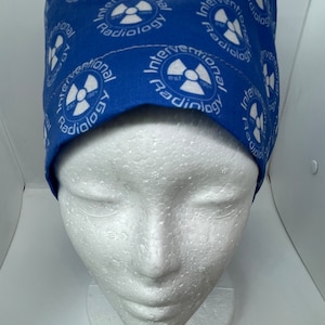 Euro Style Scrub Hat featuring Interventional Radiology for short hair, med blue