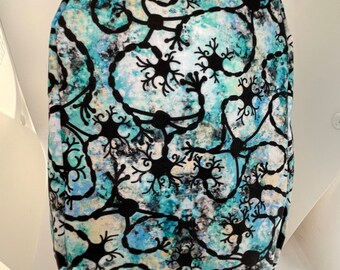 Euro style adjustable scrub hat featuring neurons