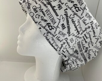 Euro Style Scrub Hat featuring Neurology Terms (Short)