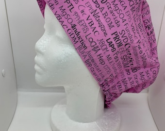 Euro Style Scrub Hat featuring OB-Gyn Terms   (Short Hair)