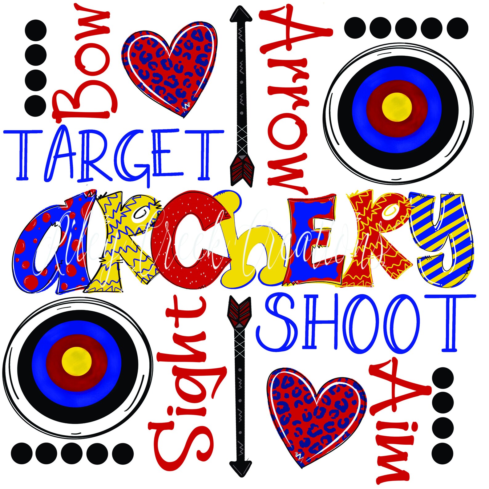 Archery Word Art Sublimation Heat Transfers Tshirt Making Etsy