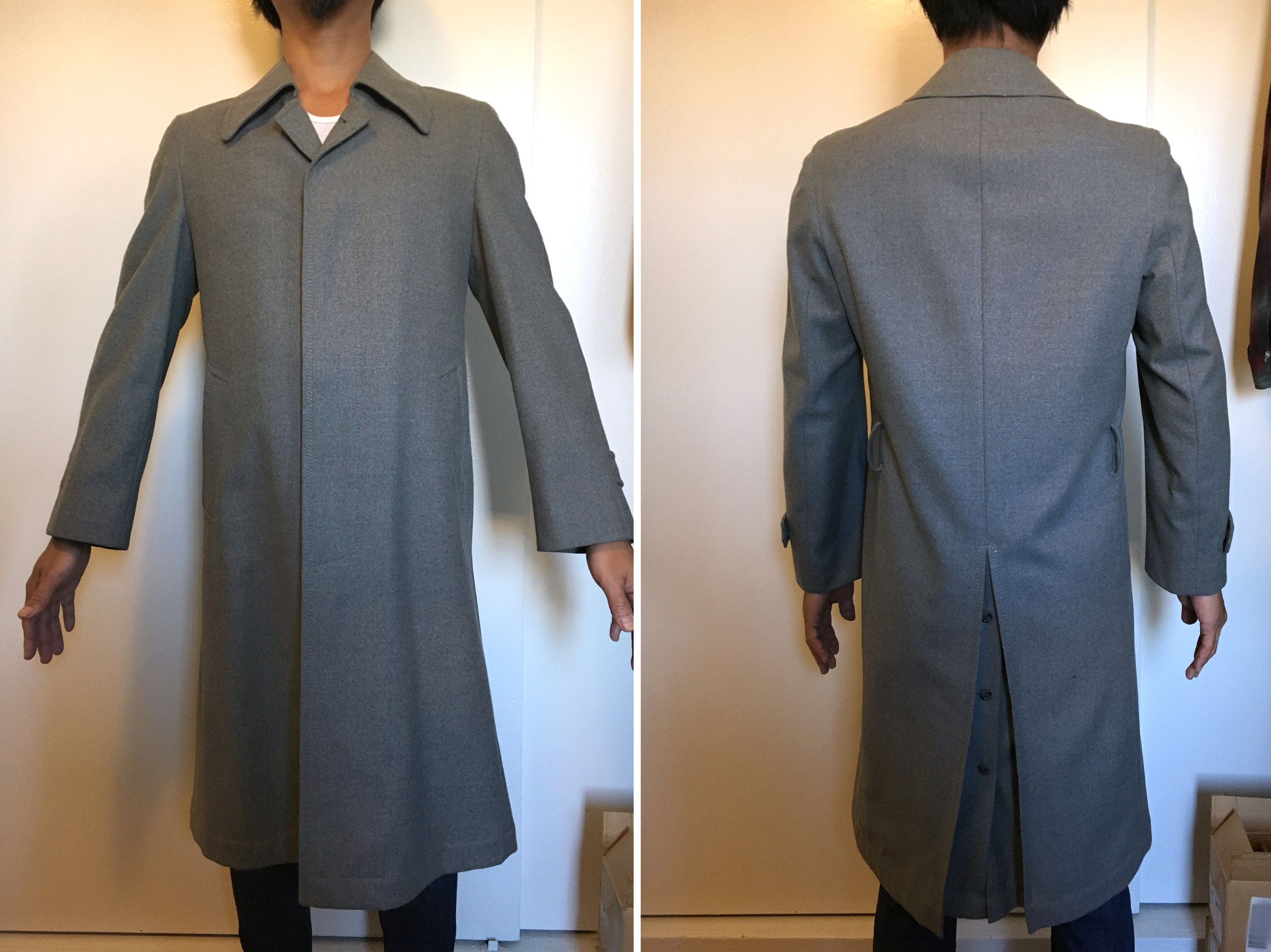 Gray Tailored Wool Coat Men's made in Japan Etsy