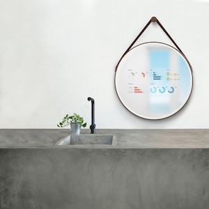 Smart Mirror LED and Touch screen with leather Strap