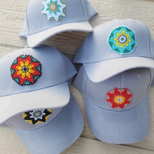 Native Huichol Style Beaded Basbeball Cap