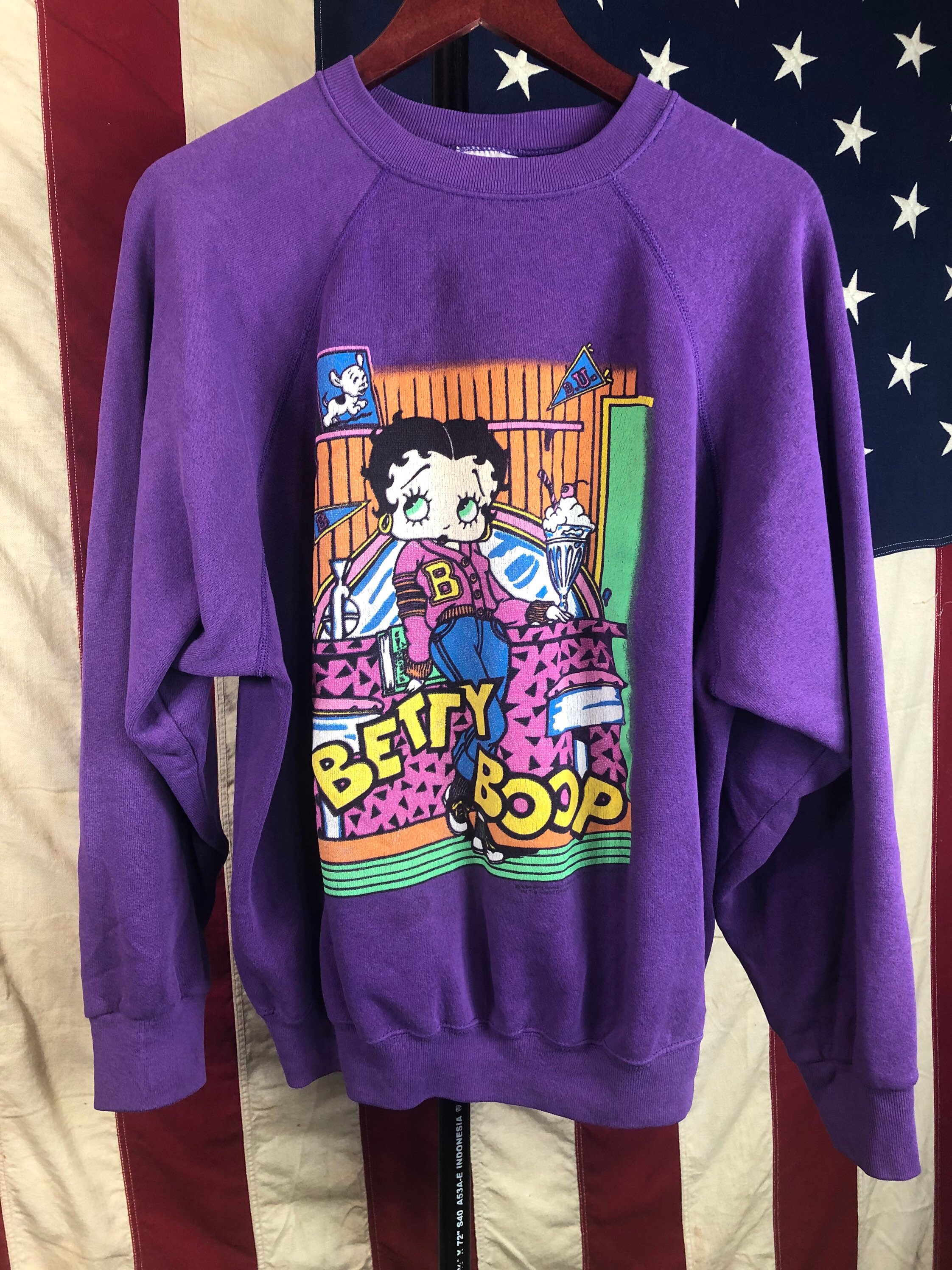 Vintage Betty Boop Crew Neck Sweatshirt 