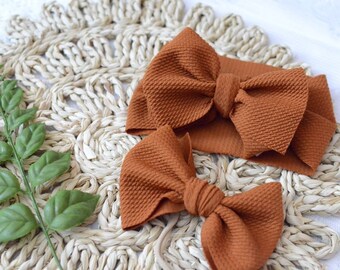 Brown Baby Boy Clipon Bowtie Pigtails Set Toddler Hair Clip Bow Rusty Brown Baby Bows Baby Headband With Cross Stitch Embroided Details Accessories Baby Accessories Mahilacollegekhagaul Com
