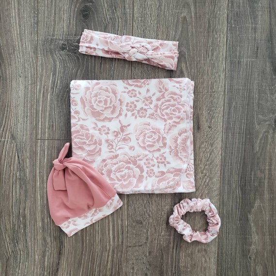 Rose Mauve Swaddle Set Swaddle Set Girl Etsy