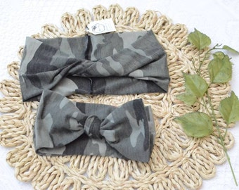 Mommy and Me Camo Headband Set: Matching Stretchy Headbands