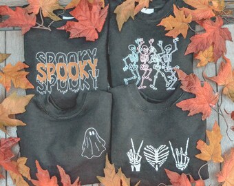 Glow in the Dark Halloween Sweatshirt: Matching Family Crewneck