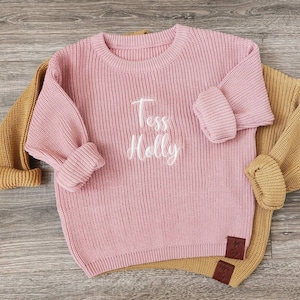 Knitted Embroidered Sweater | Infant Baby Toddler Personalized Sweater | Custom Sweater | Personalized Baby Sweater | Baby Sweater with Name