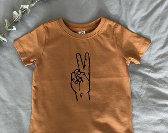 Peace Sign T-Shirt - Graphic Tee - Toddler Tee - Baby Tee - Kids Tee - Organic Shirt - Eco Friendly - second Birthday - 2 birthday - 2nd