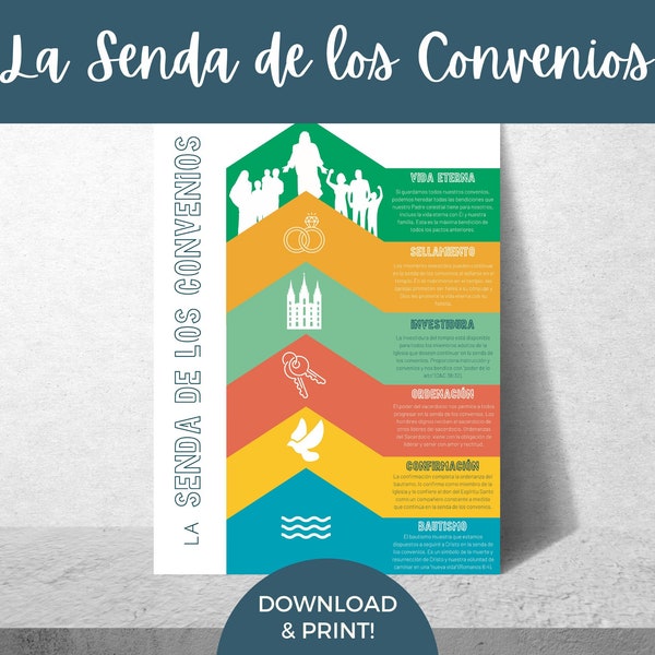 My Covenant Path Spanish Printable Poster for LDS Primary and Youth | Instant Download | La Senda de los Convenios