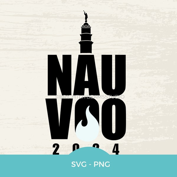 LDS Nauvoo Temple Trip SVG cut file and PNG | Silhouette, Cricut, Glowforge for Journals, water bottles, back packs, and more