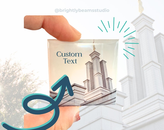 LDS Temple Wedding Favors | Custom Photo Magnets 2x2 | Personalized Keepsake from Your Temple Photos | Newlywed Gift, Temple Reception,